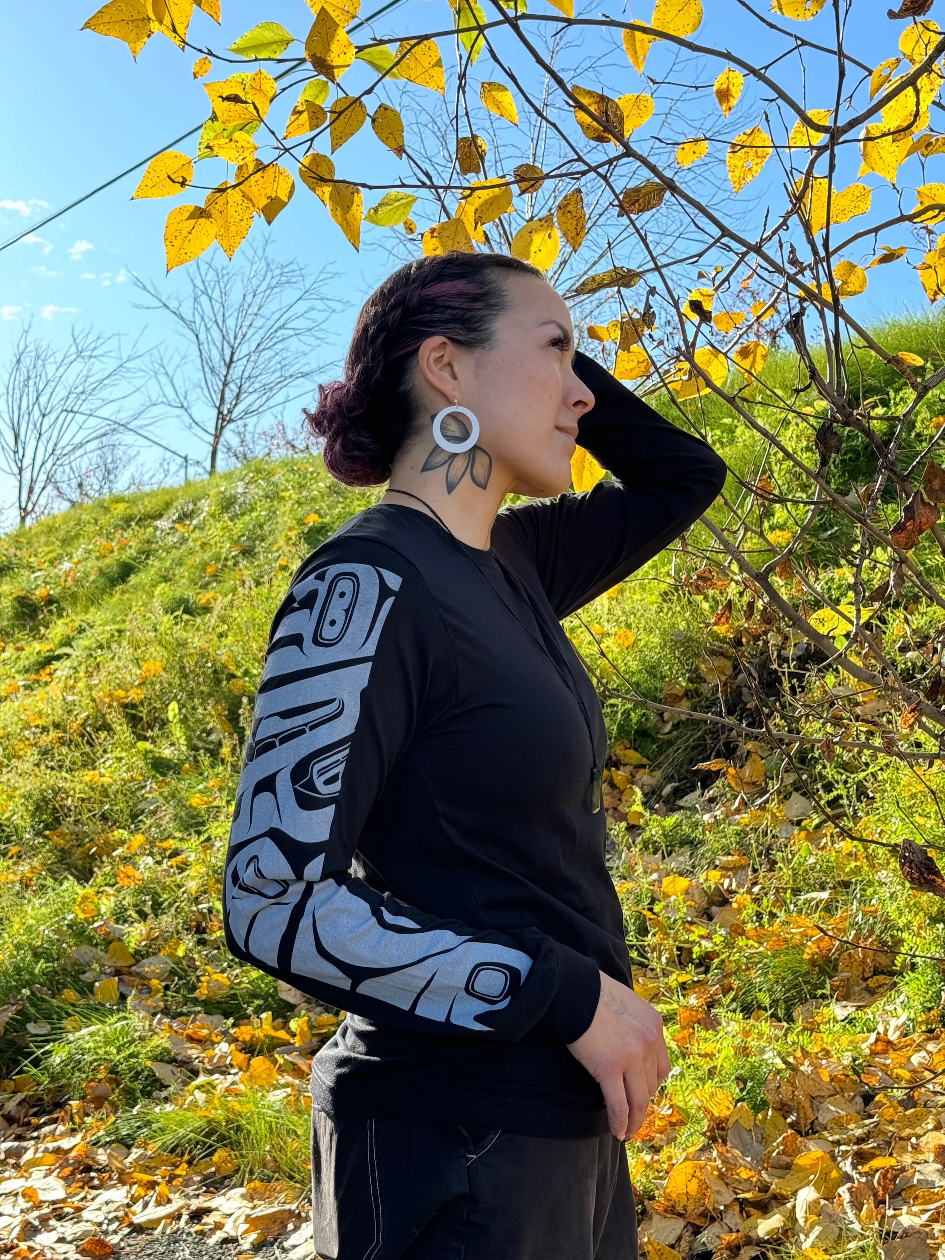Floral and Formline Unisex Jersey Long Sleeve (Printed in Alaska) - Image 2