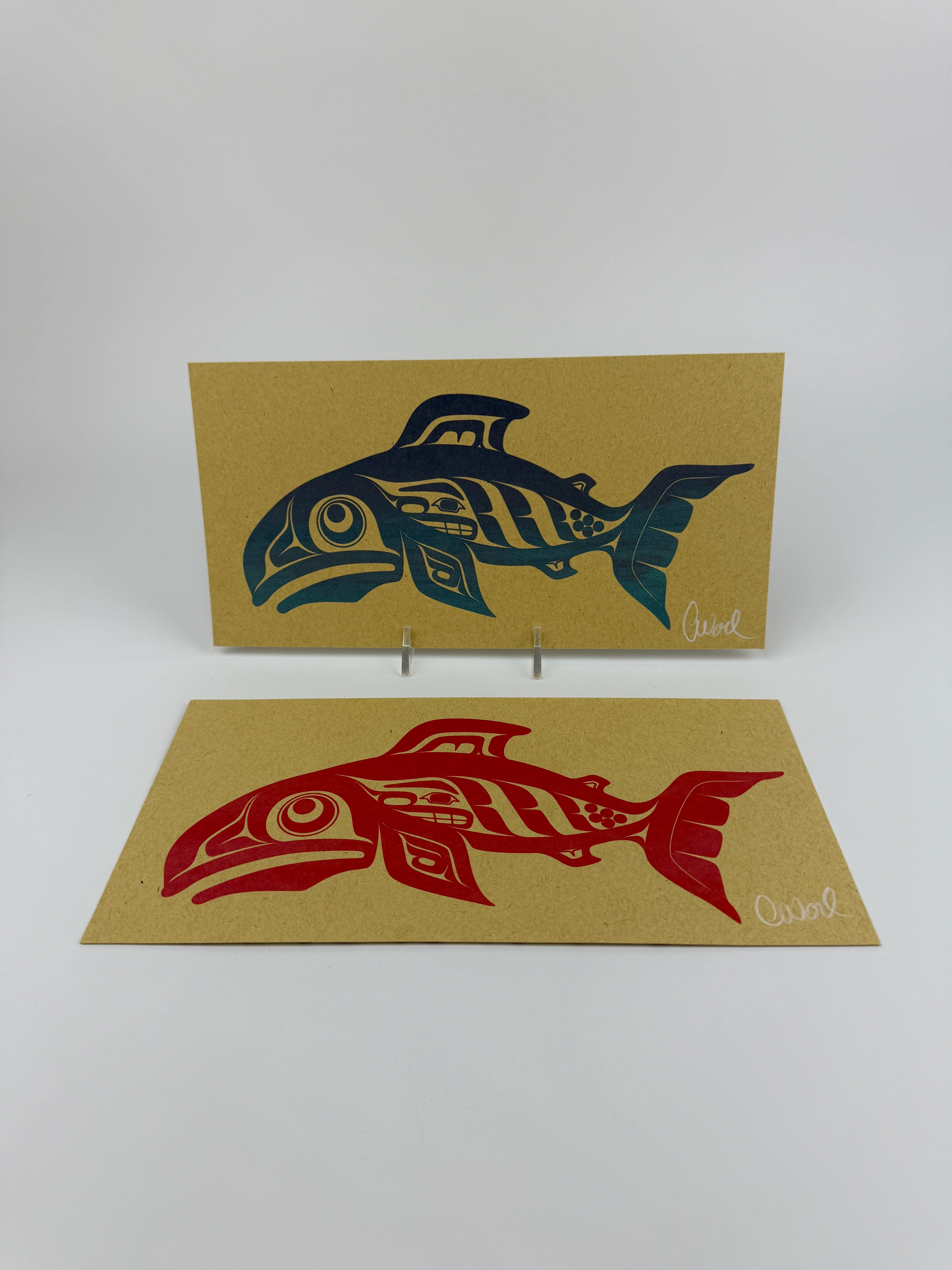 Salmon Silkscreen 11" x 5.5"